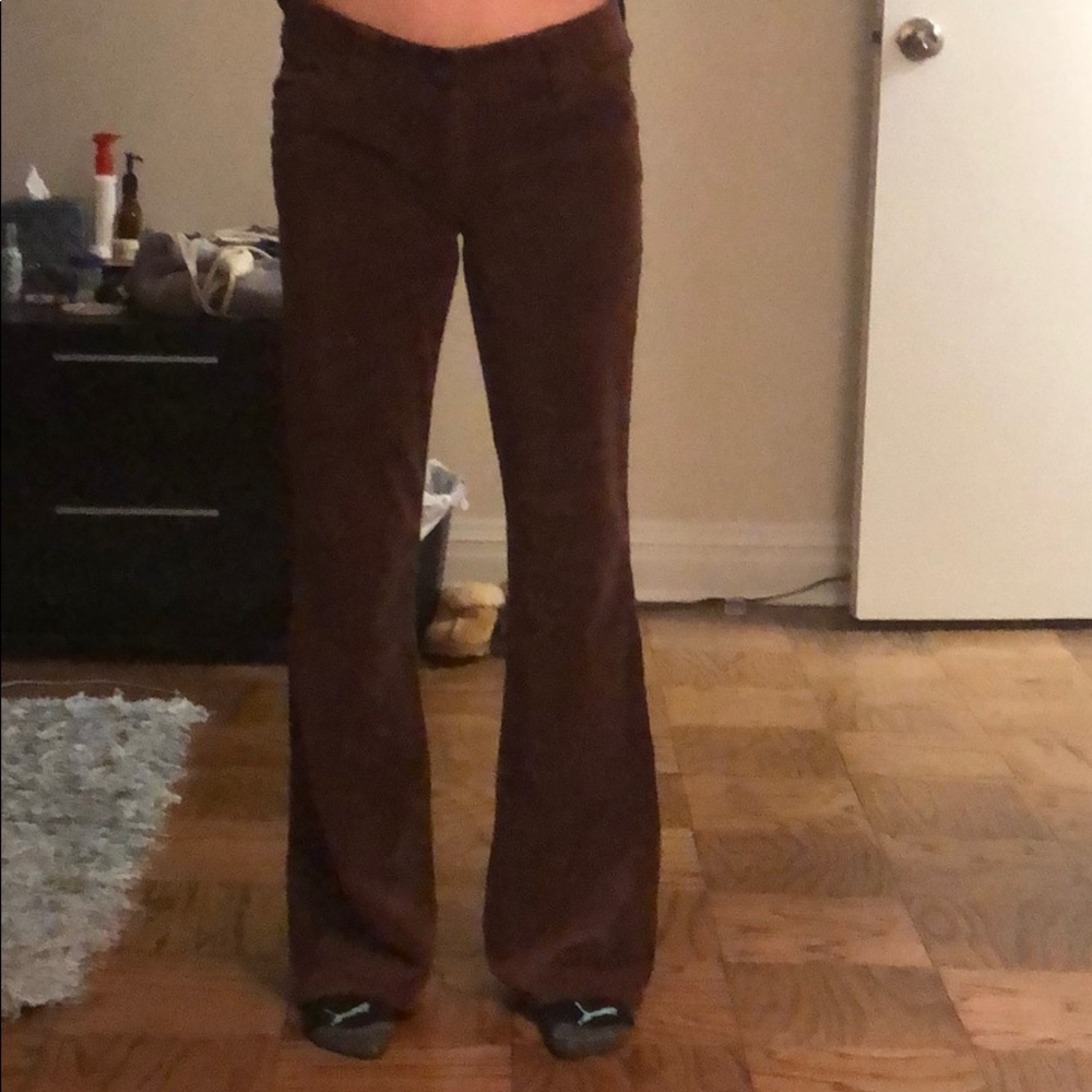 Kenzie girl brown faux suede flare pants